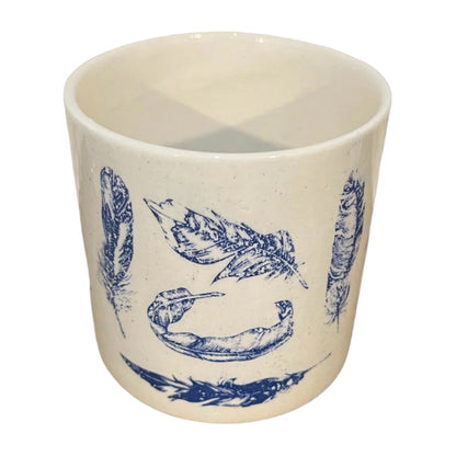 Feathers Ceramic Refillable Candle Pot