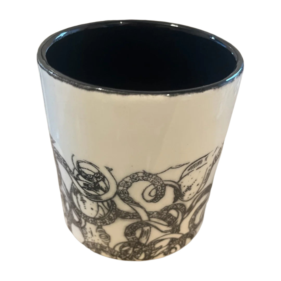 Octopus Half & Half Ceramic Refillable Candle Pot