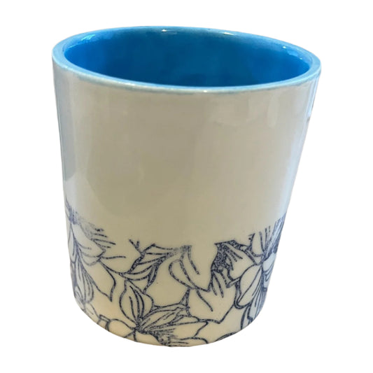 Flower Half & Half Ceramic Refillable Candle Pot