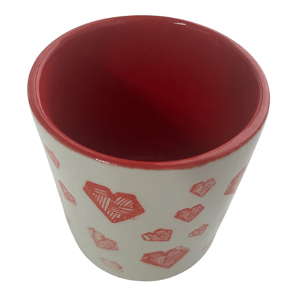 Hearts Ceramic Refillable Candle Pot