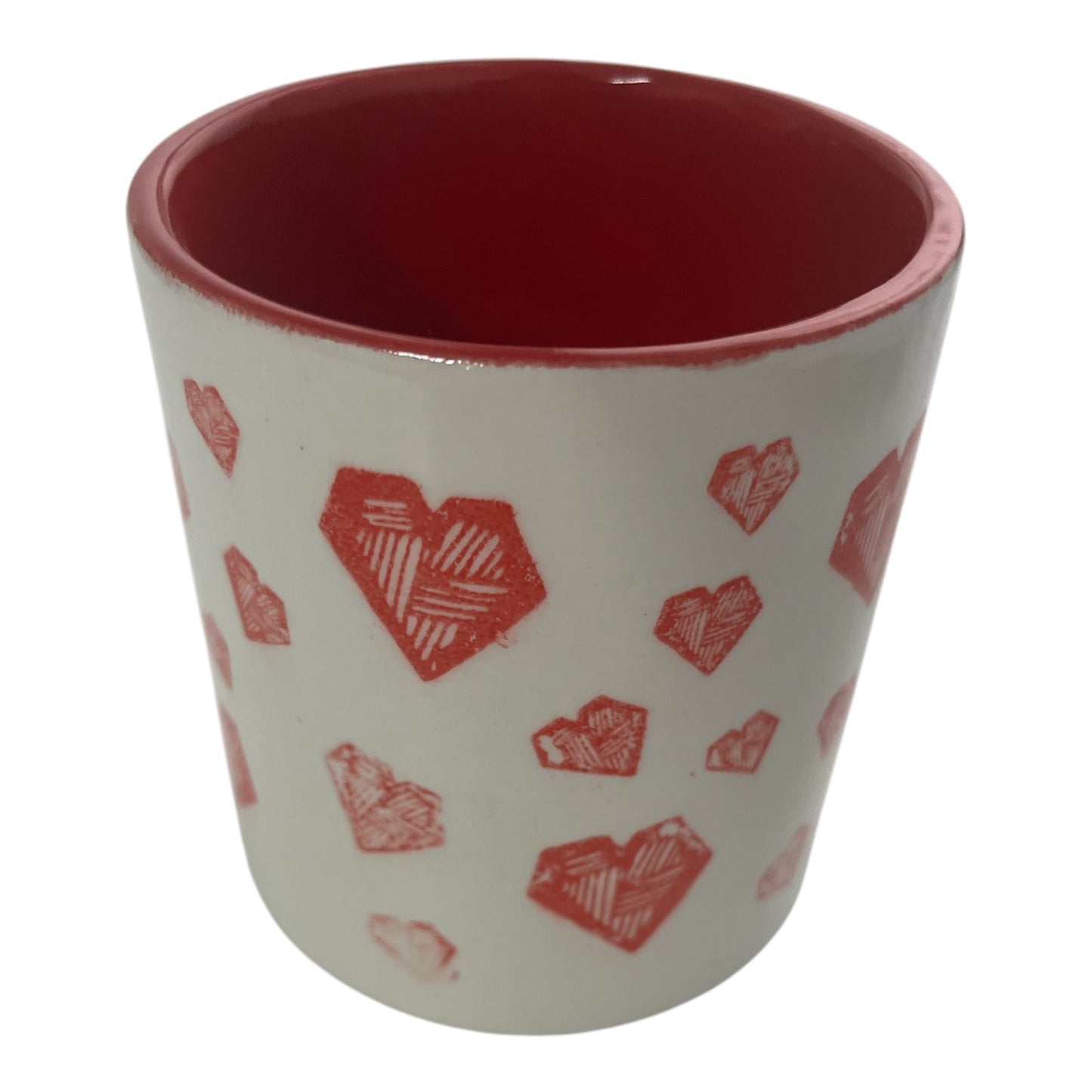 Hearts Ceramic Refillable Candle Pot