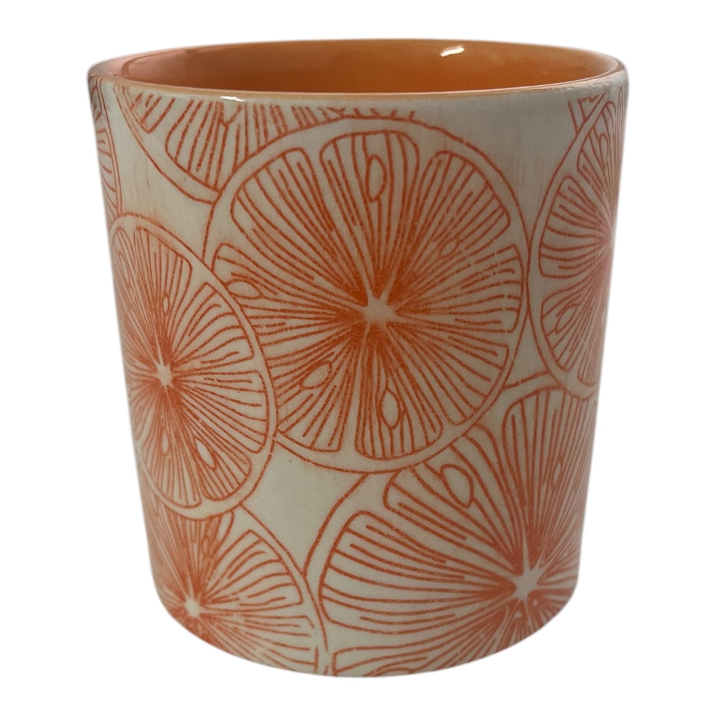 Orange Slices Ceramic Refillable Candle Pot