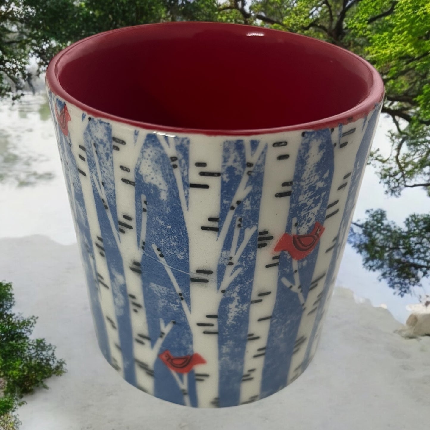 Birds in the Trees Refillable Candle Pot