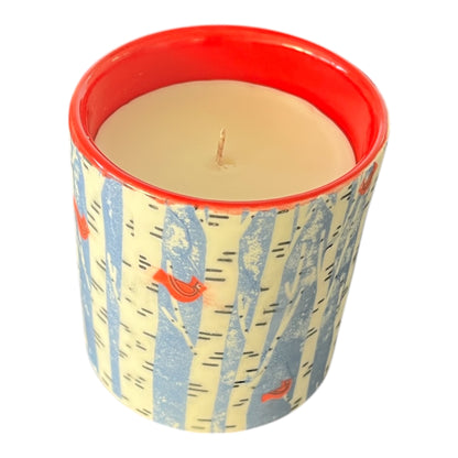 Birds in the Trees Refillable Candle Pot